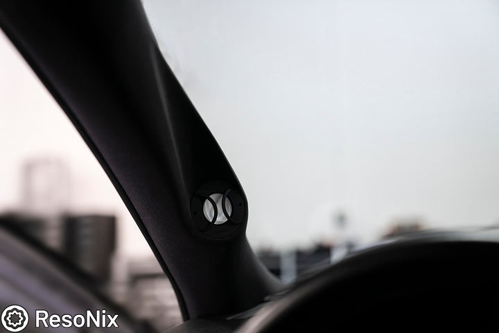 Accuton Automotive C30AM ceramic tweeter installed into a cars custom A-Pillar