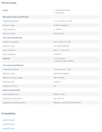 Helix AMI Audio Measurement Interface Technical Specifications