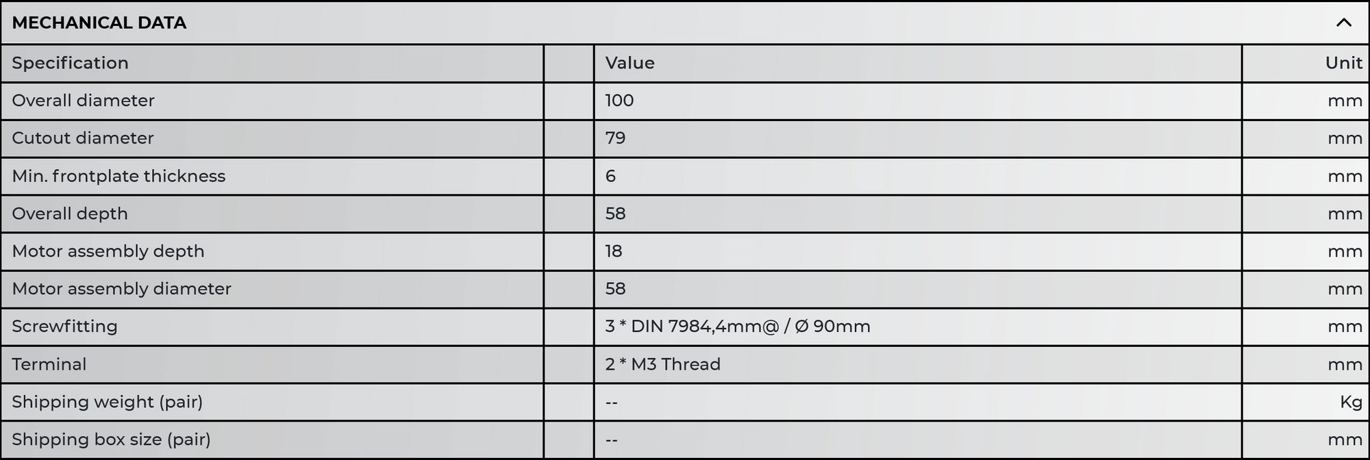 Accuton Automotive C100AM 3.5" midrange speaker mechanical specifications
