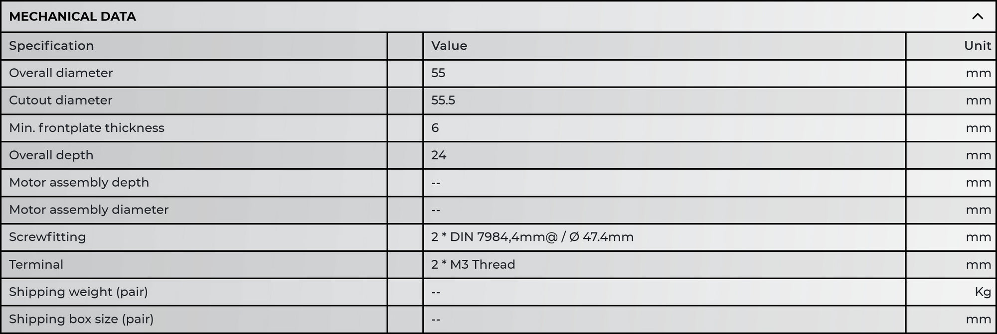 Accuton Automotive C030AM tweeter mechanical specifications
