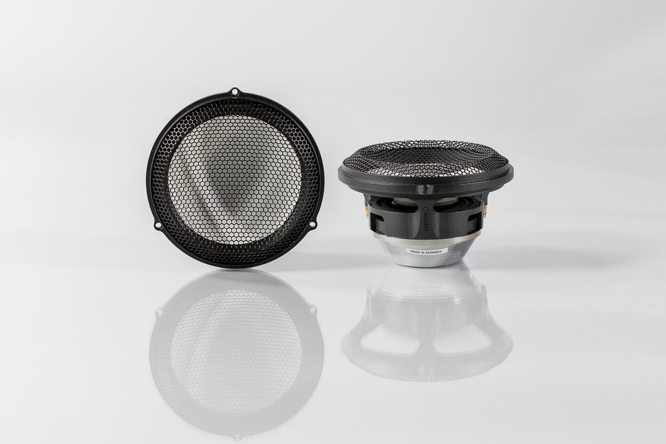 two Accuton Automotive C165AM 6.5" car audio midbass drivers