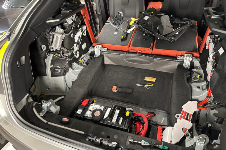 ResoNix CCF Decoupler Sound Deadening Foam applied to the floor of a vehicle