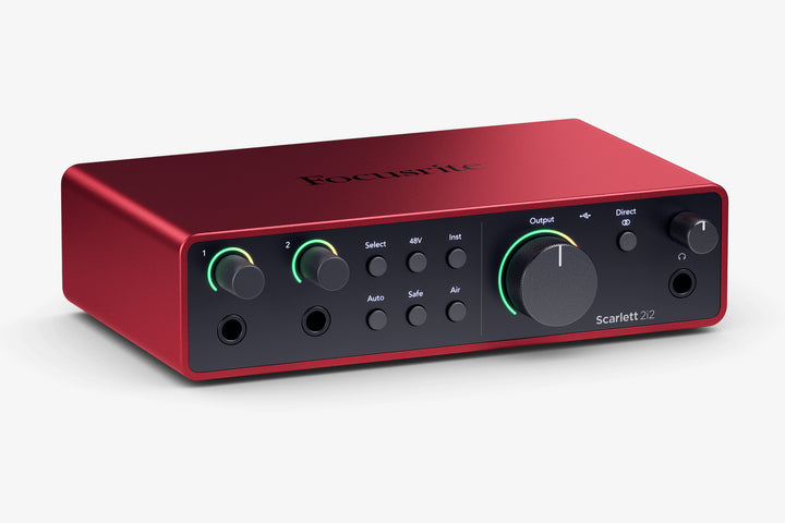 Focusrite Scarlet 2i2 microphone and audio interface front