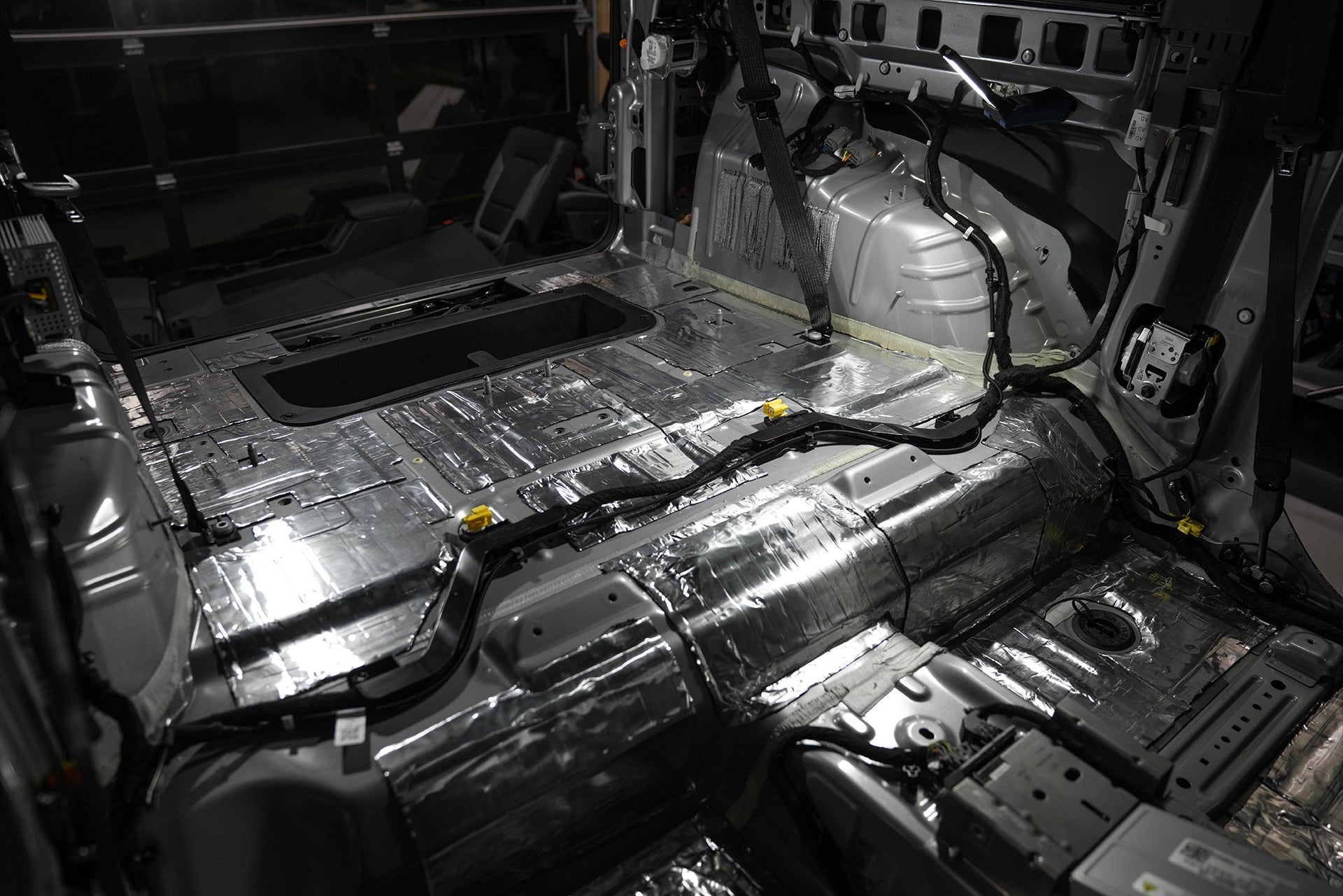 ResoNix Sound Solutions CLD Squares Sound Deadener installed into the rear of a Ford Bronco