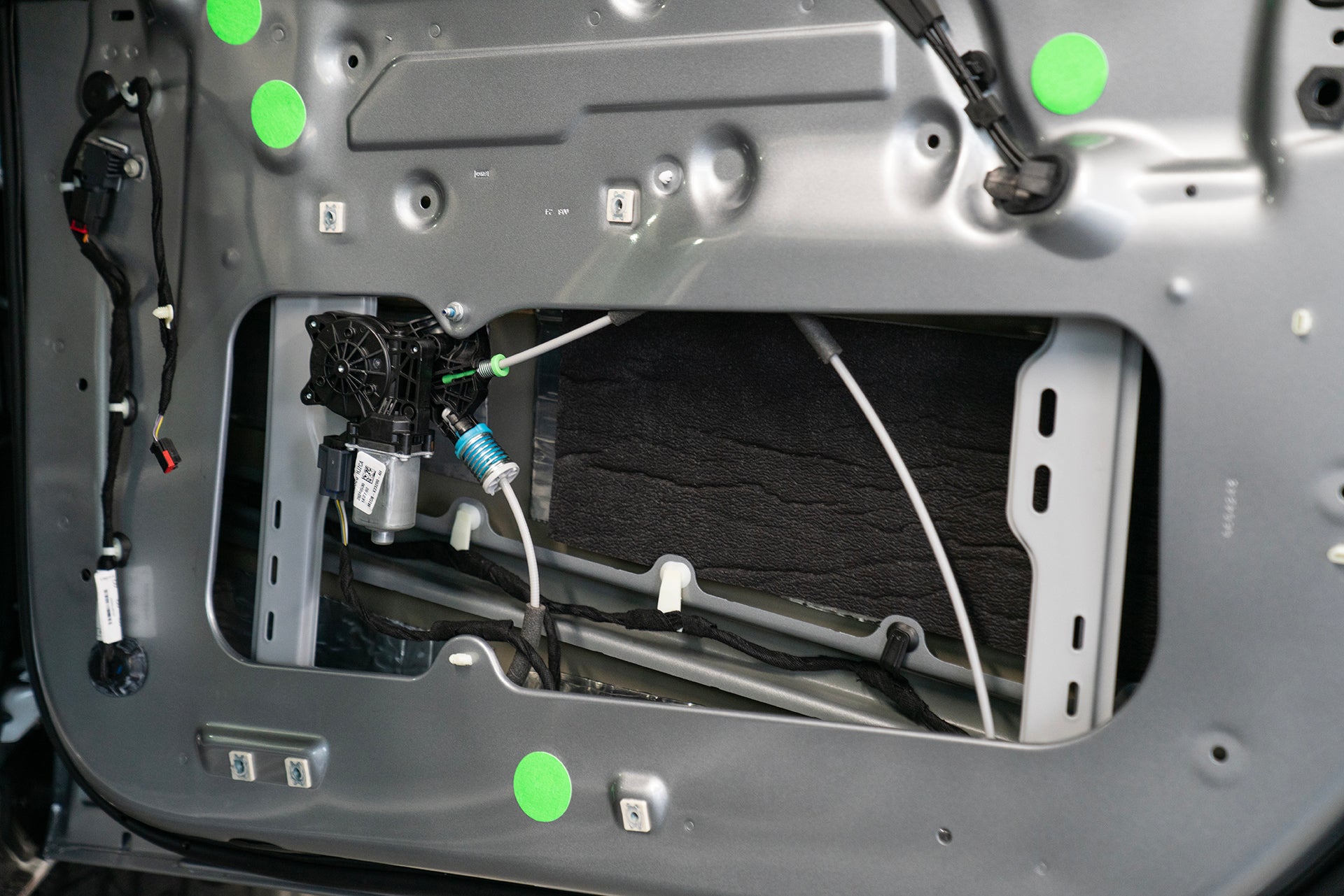 ResoNix Sound Solutions Guardian Sound Absorber and Noise Barrier installed into the door of a Ford Bronco close up