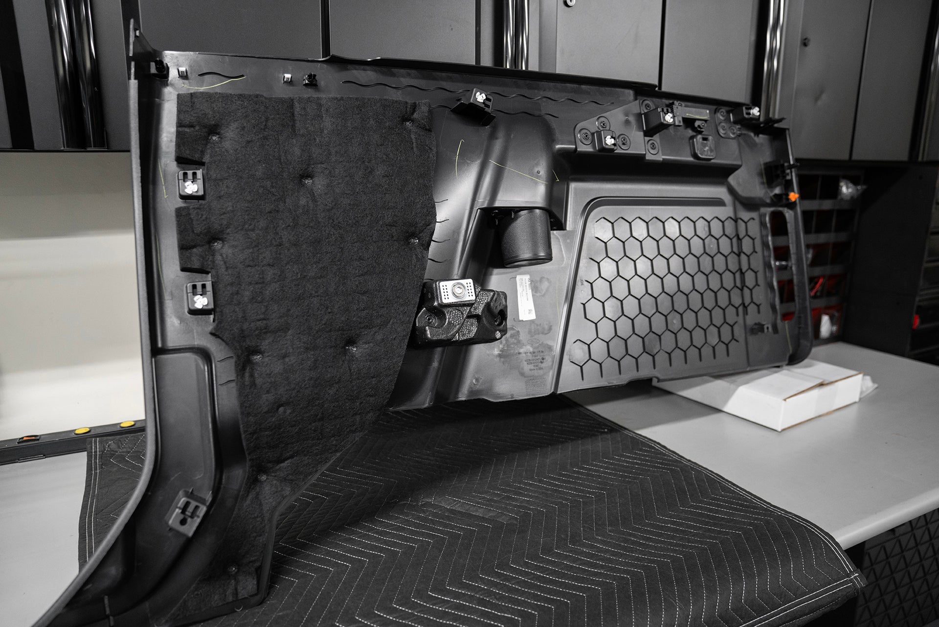 Rear of Ford Bronco quarter panel interior trim