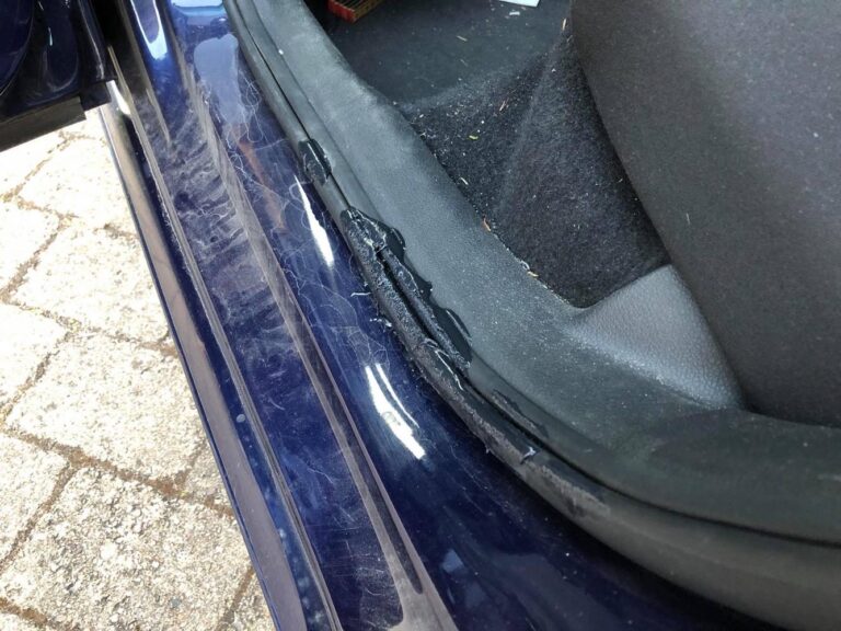 Melted sound deadener in car