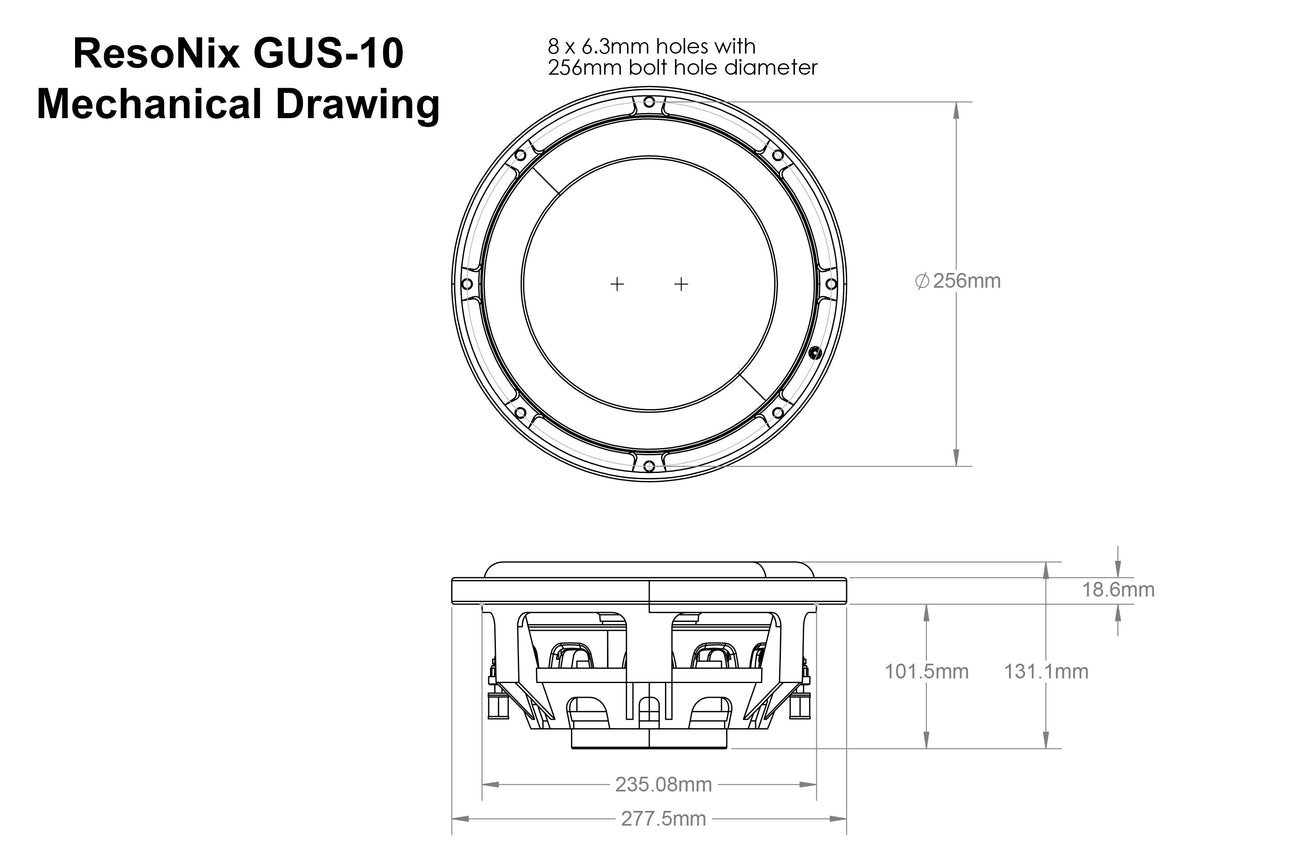 ResoNix GUS-10 Shallow Subwoofer