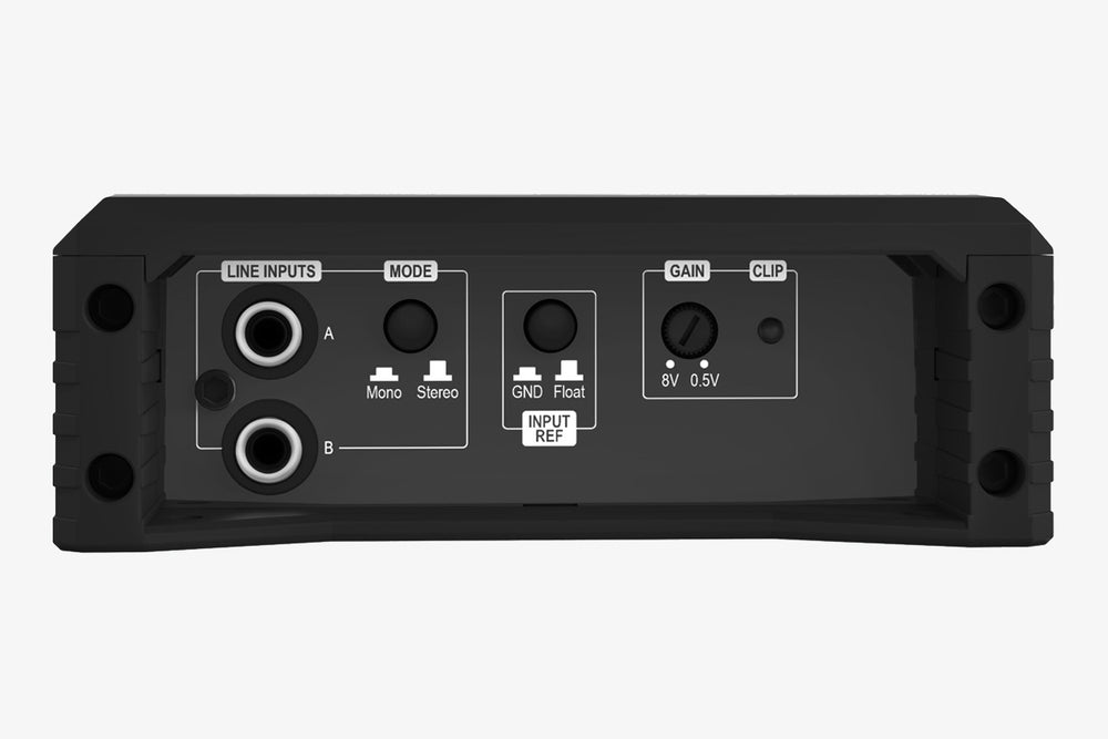 Helix AMPLIFY 201 Direct Mono Subwoofer Amplifier Inputs and clipping indicator