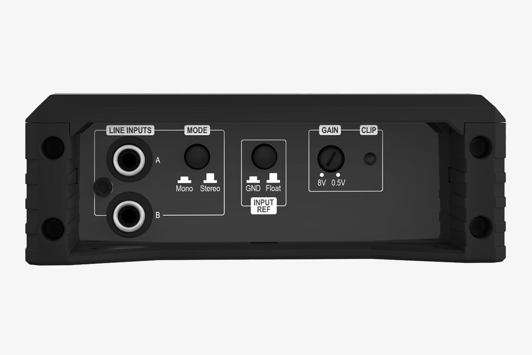 Helix AMPLIFY 201 Direct Mono Subwoofer Amplifier Inputs and clipping indicator