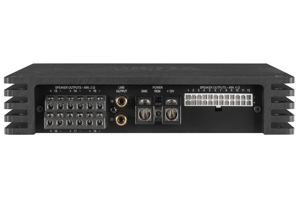 Helix V Eighteen DSP Amplifier Outputs section for car audio integration and tuning