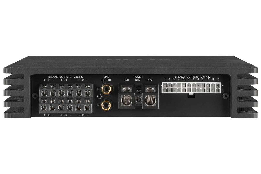 Helix V Eighteen DSP Amplifier Outputs section for car audio integration and tuning