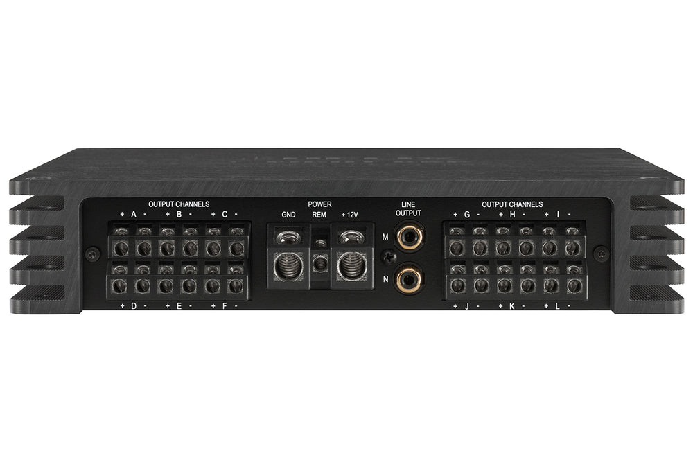 Helix V Twelve Mk2 DSP Amplifier outputs section for car audio integration and tuning