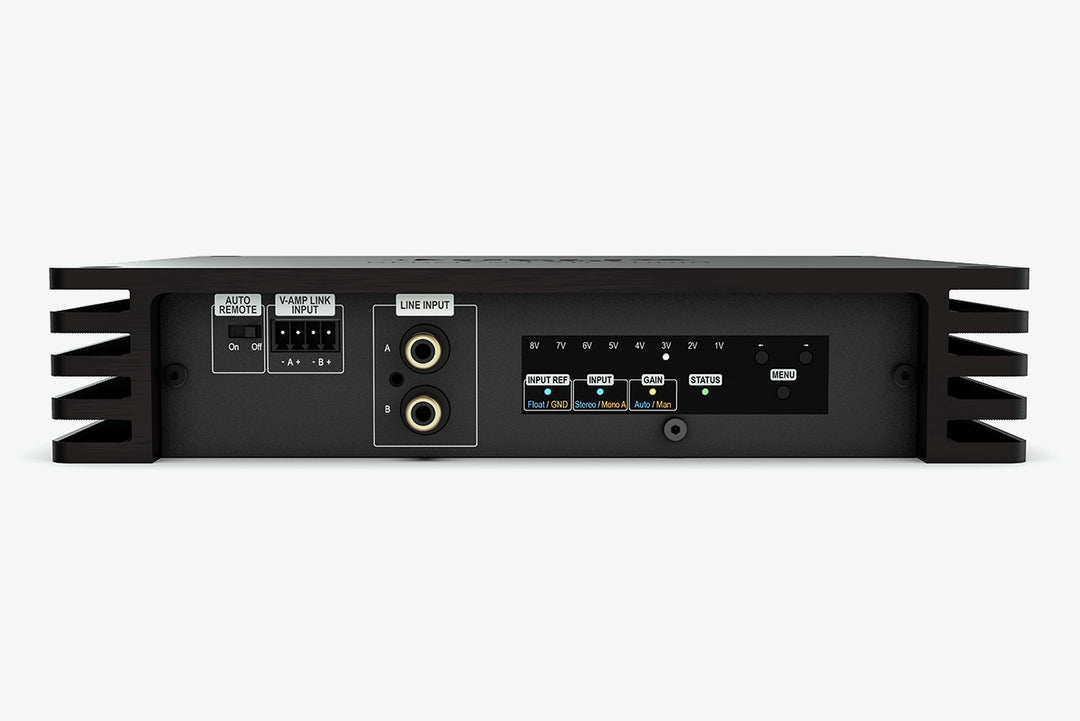 Helix V Two 2-channel car audio amplifier inputs and control panel