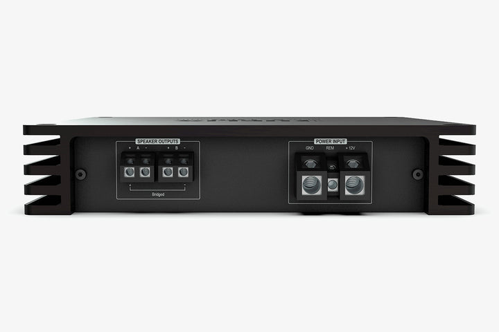 Helix V Two 2-channel car audio amplifier outputs and power terminals