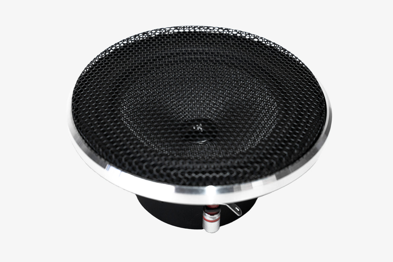 Karma Mobile Audio Allure 6.5" car audio midbass speaker with grille installed