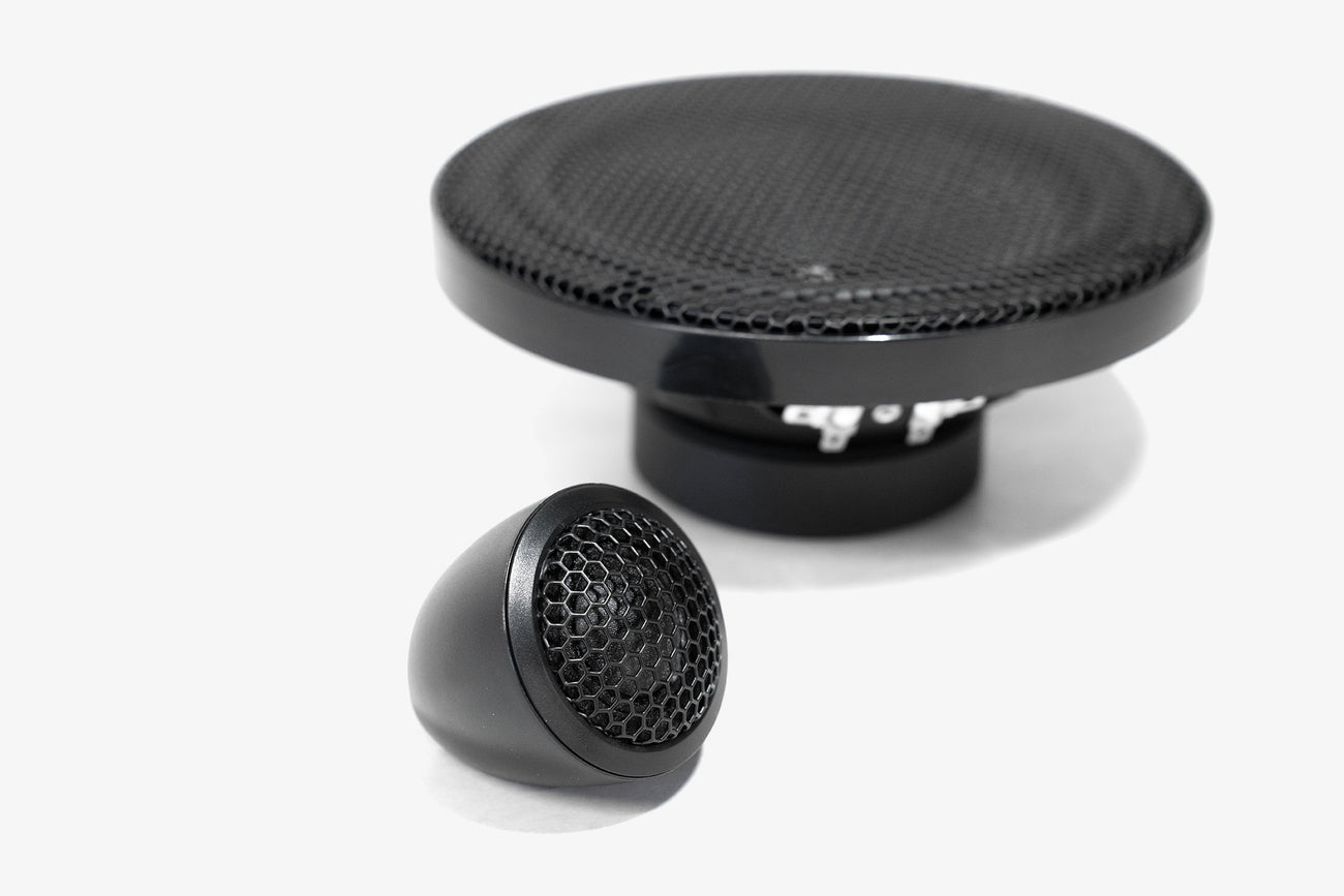 6.5" midbass and 1" tweeter from the Karma Mobile Audio Aspect 6.1 component speaker set for car audio