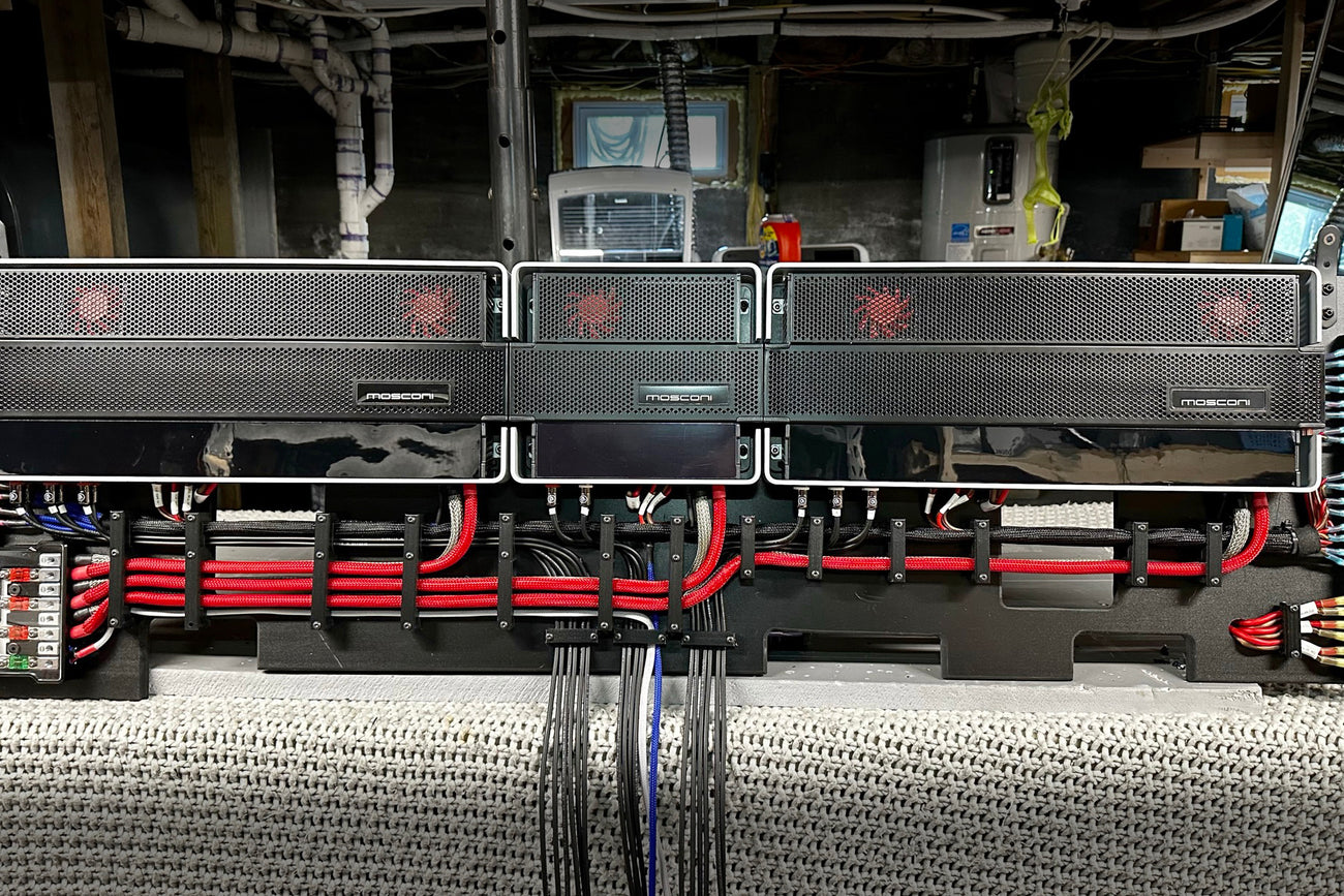 ResoNix Planet Waves Solderless Custom RCA Cables System installed into amplifier rack