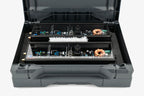 a pair of Micro Precision 5-Series two channel high end car audio amplifiers in their shipping case