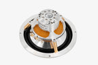 rear angle showing the magnet, basket, cone, and speaker terminals of a Micro Precision Z-Studio 170 6.5" car audio midbass speakers