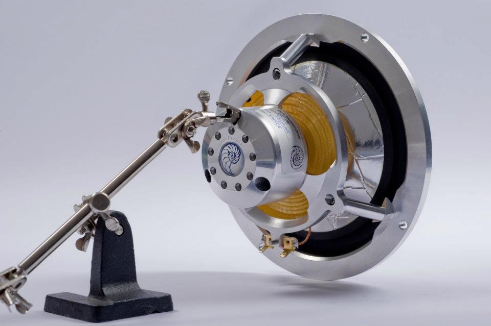 rear angle showing the magnet, basket, cone, and speaker terminals of a Micro Precision Z-Studio 170 6.5" car audio midbass speakers
