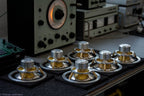 rear angle showing the magnet, basket, cone, and speaker terminals of multiple  Micro Precision Z-Studio 170 6.5" car audio midbass speakers