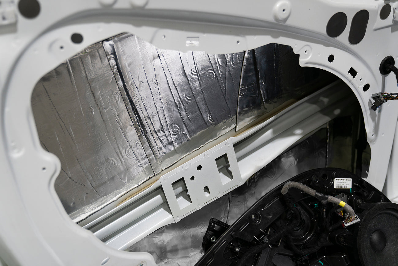 car door that is sound deadened using ResoNix CLD Squares