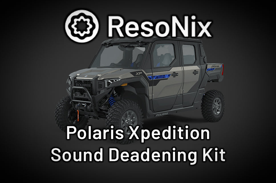 ResoNix Sound Solutions Polaris Xpedition XP5 Sound Deadening Material Kit with ResoNix CLD Squares sound deadener, ResoNix Fiber Mat sound absorber, and ResoNix Barrier noise barrier to reduce noise of side by side utv