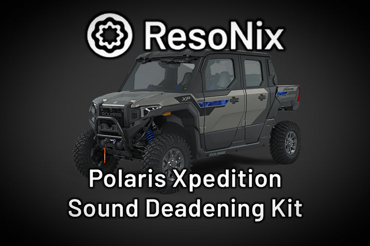 ResoNix Sound Solutions Polaris Xpedition XP5 Sound Deadening Material Kit with ResoNix CLD Squares sound deadener, ResoNix Fiber Mat sound absorber, and ResoNix Barrier noise barrier to reduce noise of side by side utv
