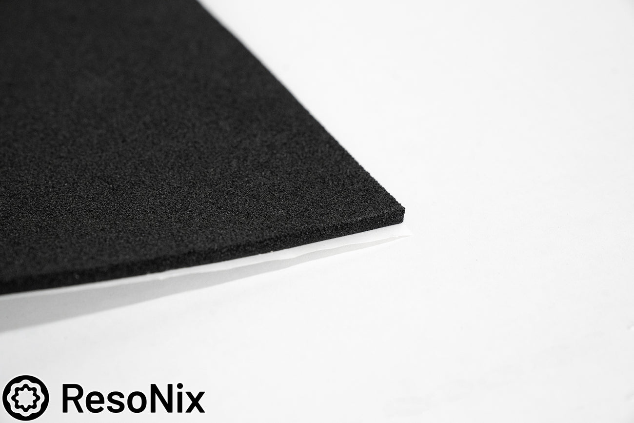 close up of the corner of ResoNix CCF Decoupler sound deadening insulation foam