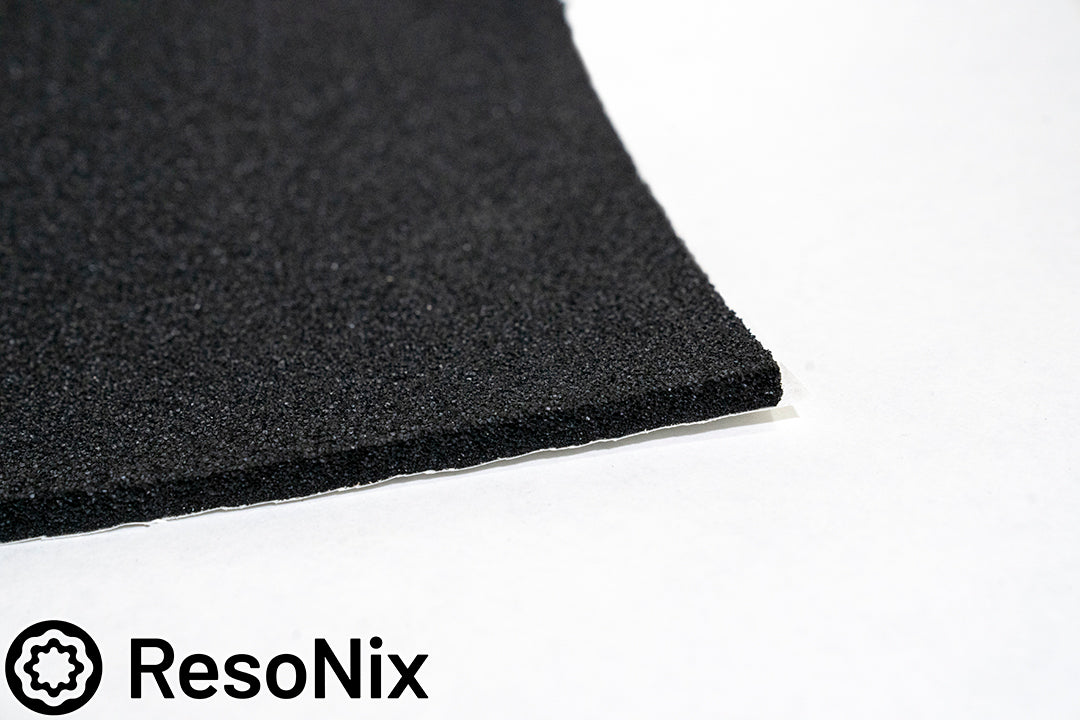 close up of the corner of ResoNix CCF Decoupler sound deadening insulation foam