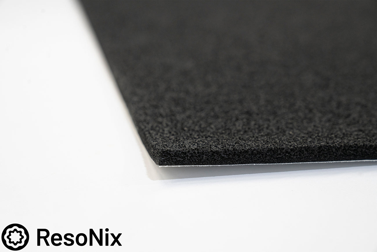 close up of the corner of ResoNix CCF Decoupler sound deadening insulation foam