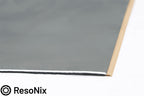 close up of the corner of ResoNix Lite CLD Rectangles sound deadener mats for cars