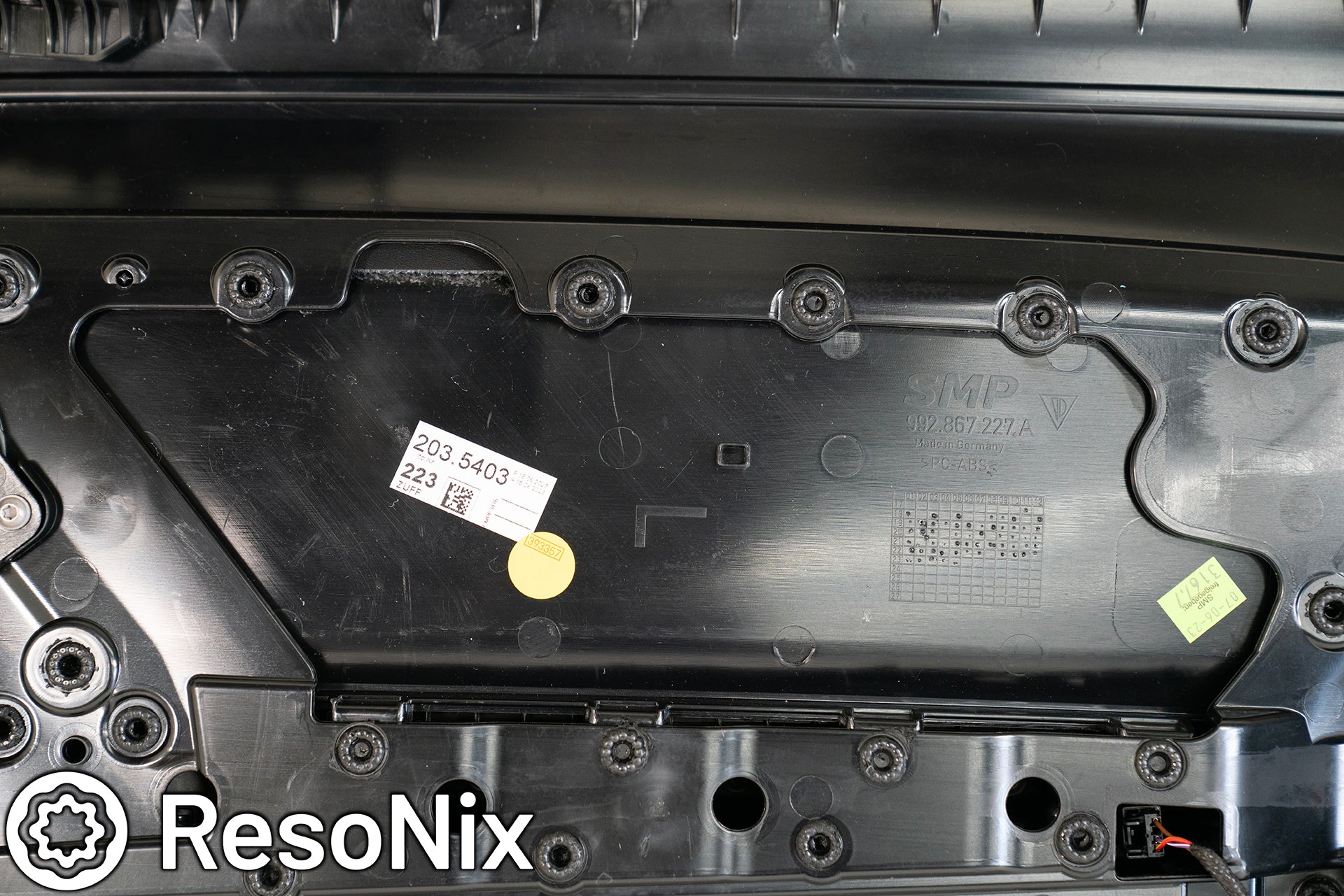 ResoNix Sound Solutions Butyl Rope gasketing tape material used on a Porsche 911 GT3 Touring to reduce rattles of the door panel