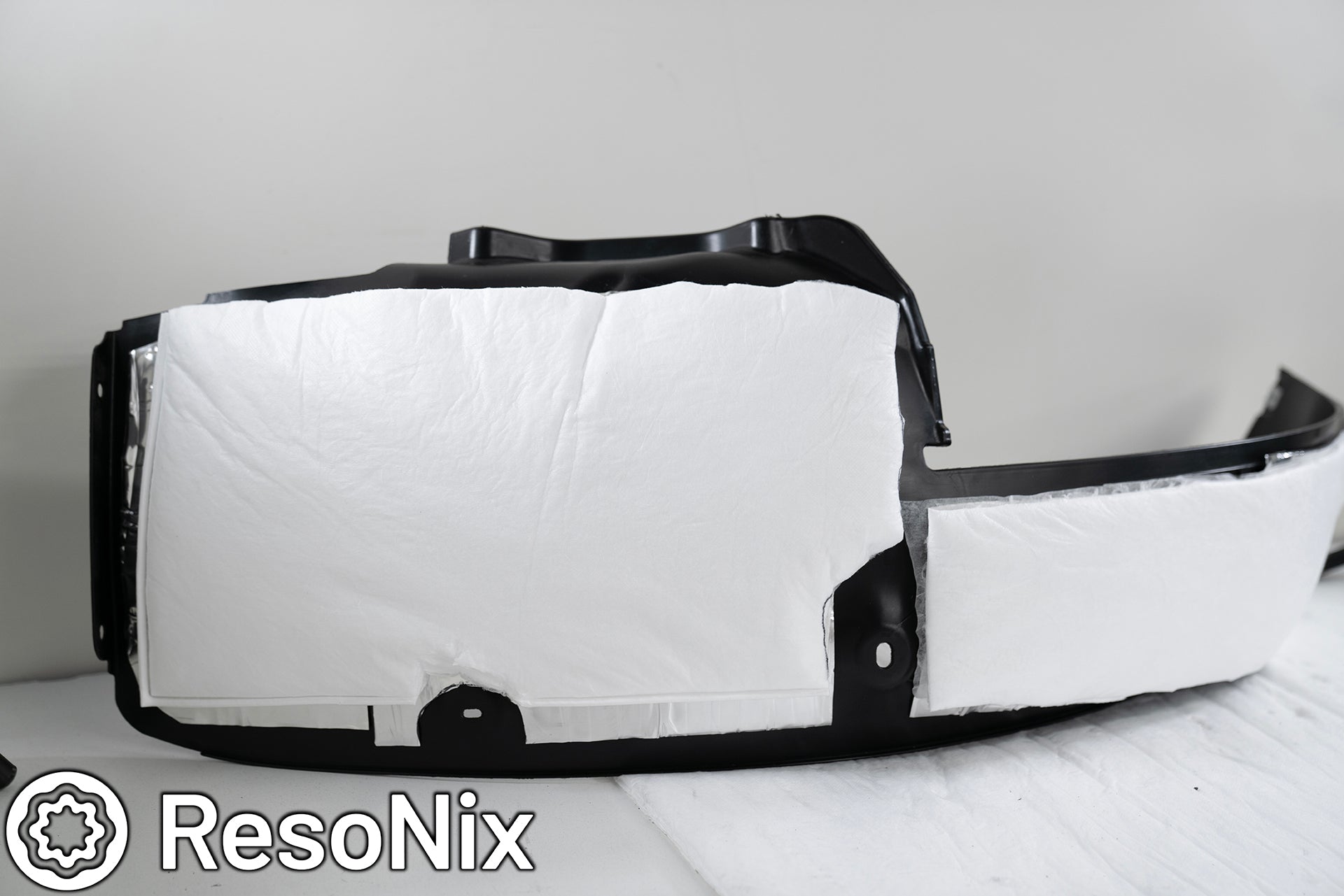 ResoNix Sound Solutions CLD Squares sound deadening material and Fiber Mat sound absorber Installed Onto Porsche 911 Fender Liners To Reduce Road And Tire Noise