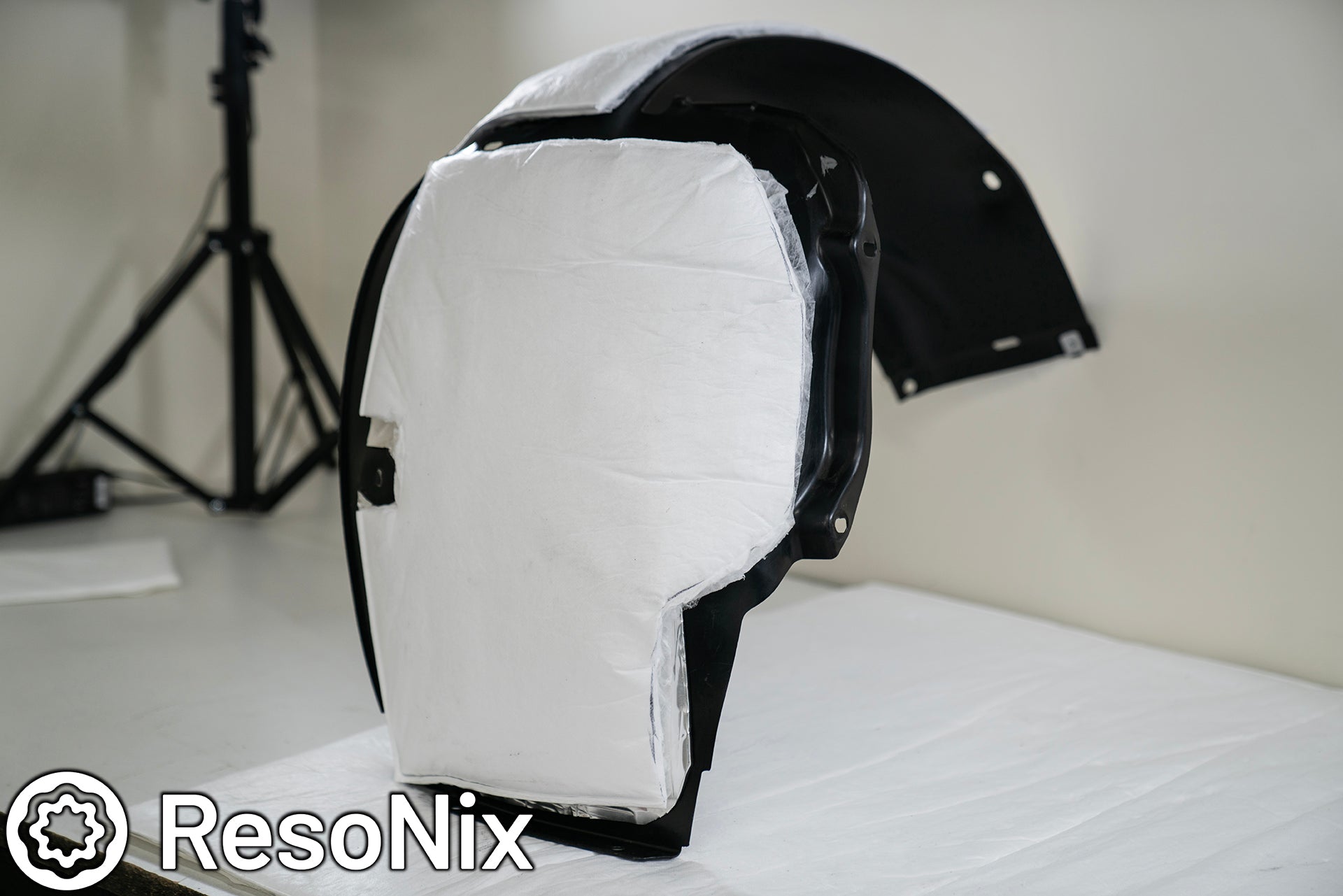 ResoNix Sound Solutions CLD Squares sound deadening material and Fiber Mat sound absorber Installed Onto Porsche 911 Fender Liners To Reduce Road And Tire Noise