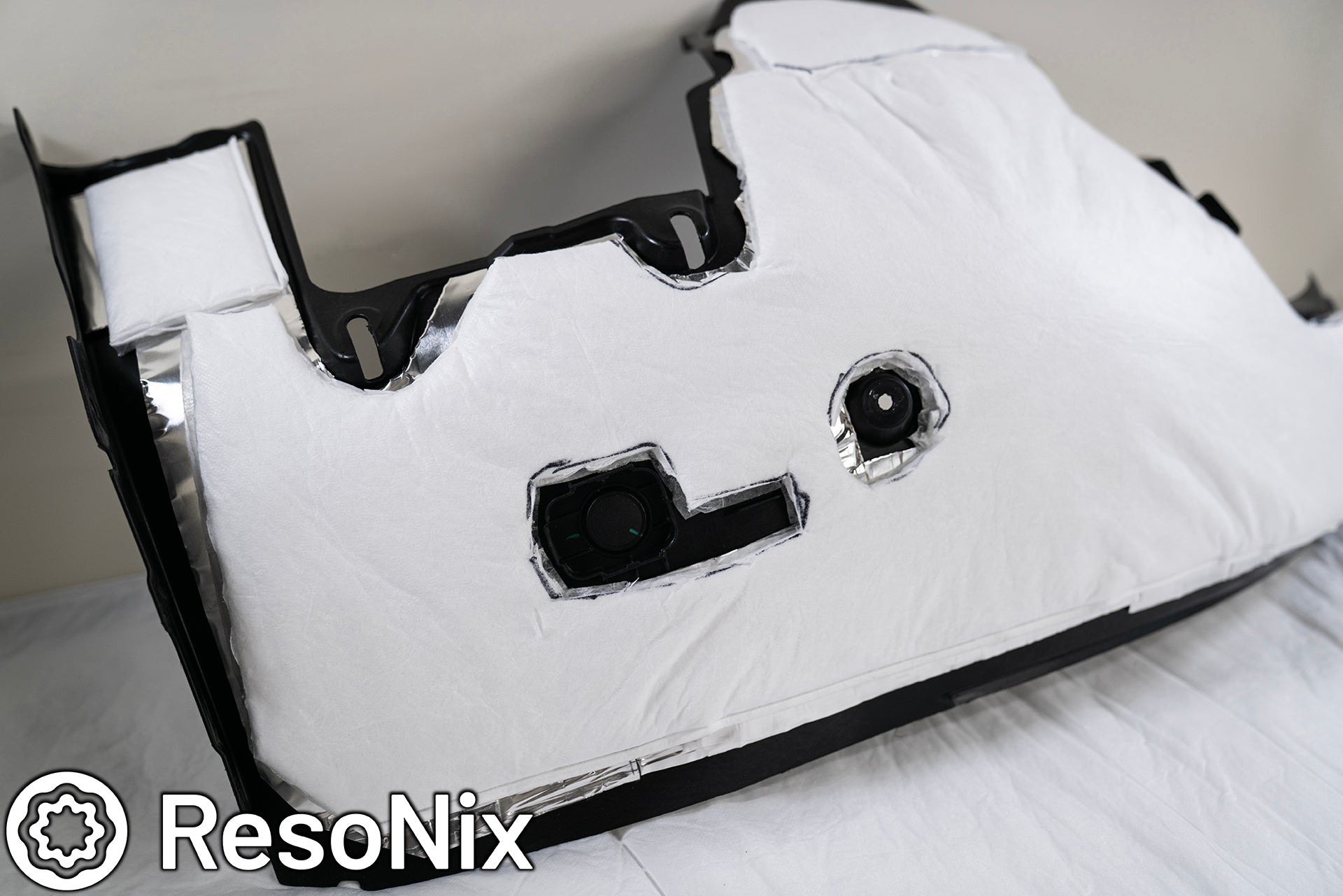 ResoNix Sound Solutions CLD Squares sound deadening material and Fiber Mat sound absorber Installed Onto Porsche 911 Fender Liners To Reduce Road And Tire Noise