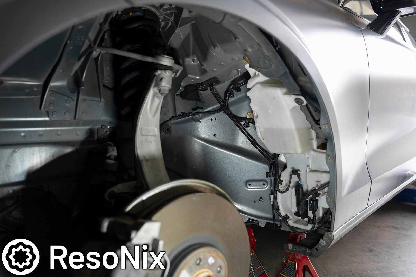 ResoNix Sound Solutions Sound Proofing Wheel Wells CLD Squares Fiber Mat 25 45 Reduce Tire Noise Wind Noise Road Noise Wheel Noise While Driving