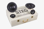 Steg Master Stroke SS652C 6.5" midbass and 3" wideband speaker for cars with their shipping box