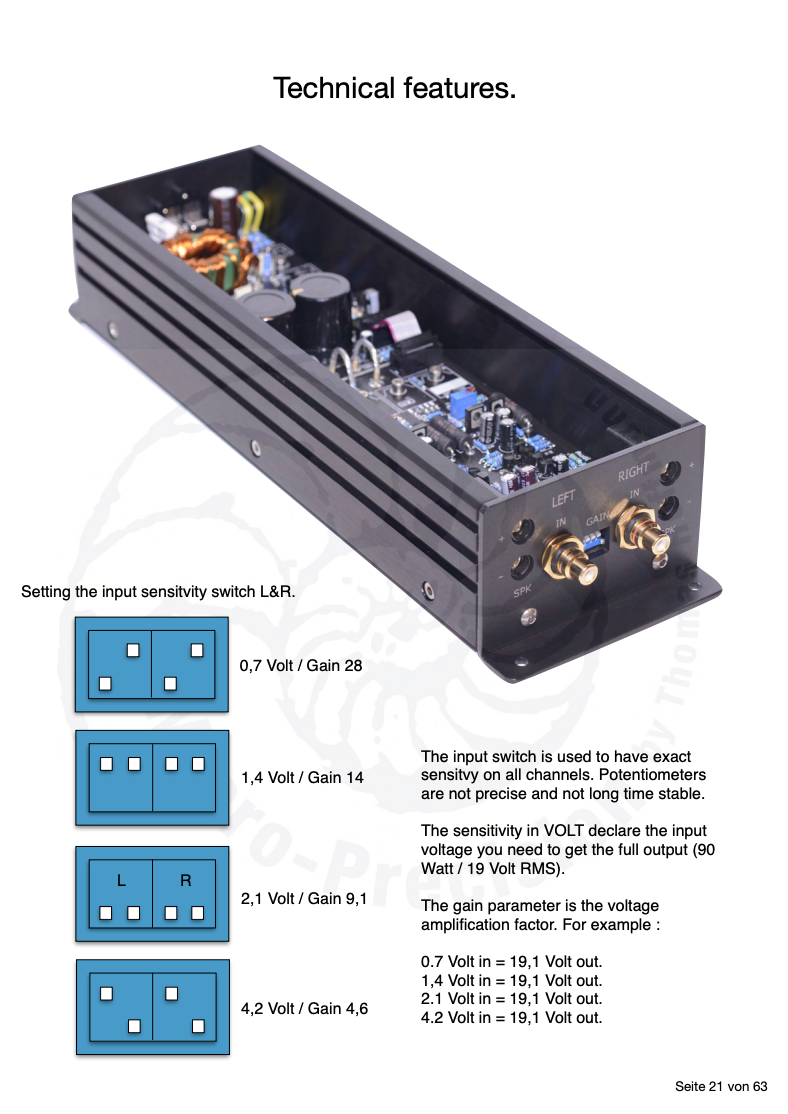 Micro Precision 5-Series Amplifier Gain Setting Instructions