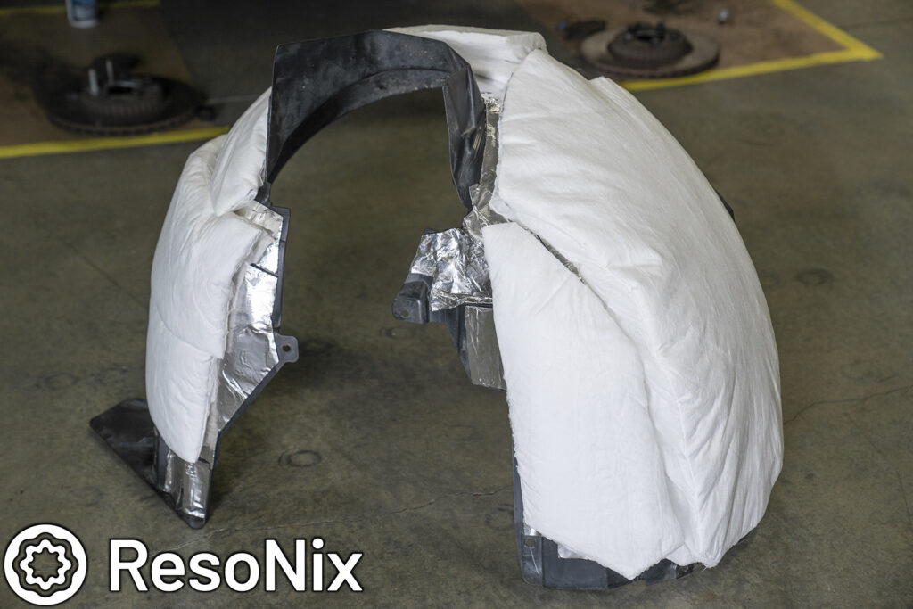 ResoNix Sound Solutions Sound Proofing Wheel Wells CLD Squares Fiber Mat 25 45 Automotive Sound Absorber