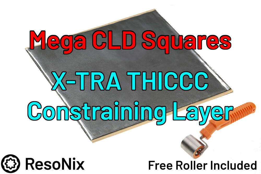 ResoNix Sound Solutions Super Max Mega Pro CLD Squares Sound Deadener Automotive Sound Deadening Material Free Roller
