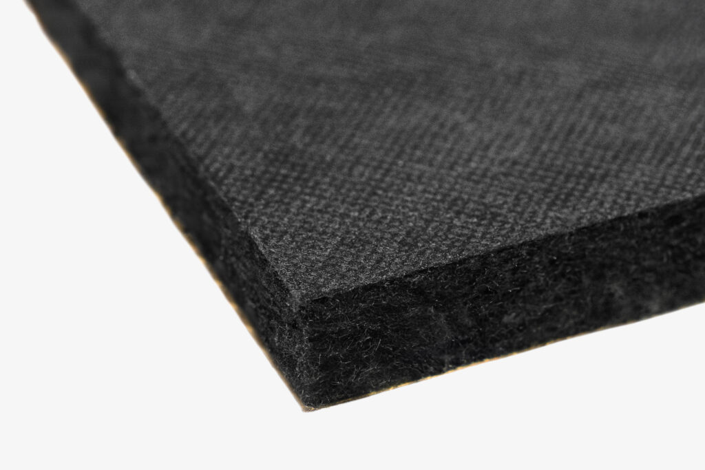 ResoNix Sound Solutions Fiber Mat Black edition is an automotive, marine, commercial, industrial, aerospace, and aviation sound absorption material and thermal insulation for cars, vehicles, boats, automobiles, that works as a sound deadener foam that is a non woven fiber sound absorber