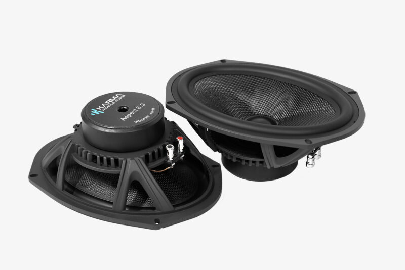 Pair of Karma Mobile Audio Aspect 6.9 6x9 Midbass driver. 6x9 woofer speaker for car audio.