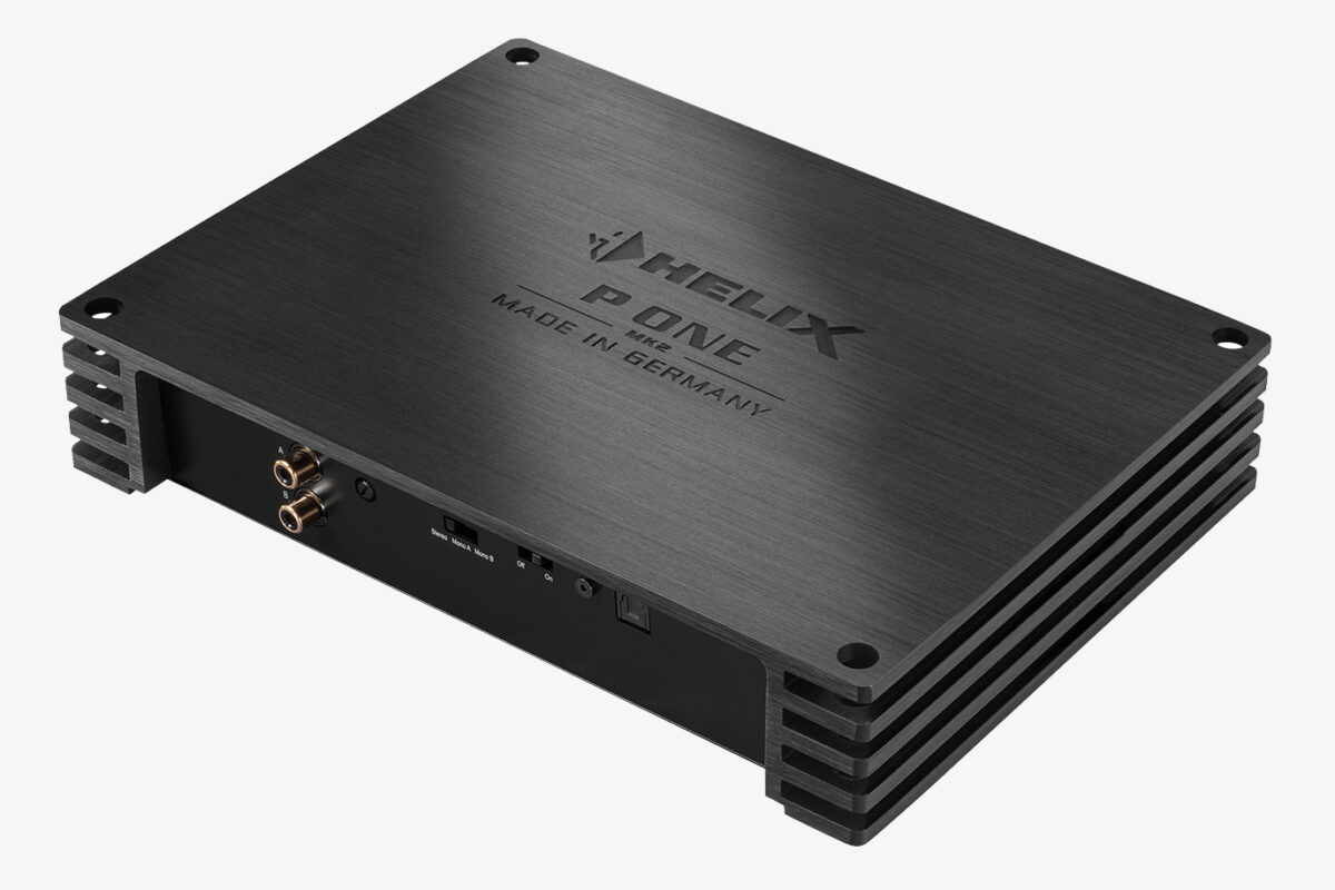 Audiotec Fischer Helix P One Mk2 Mono Amplifier Top Angled